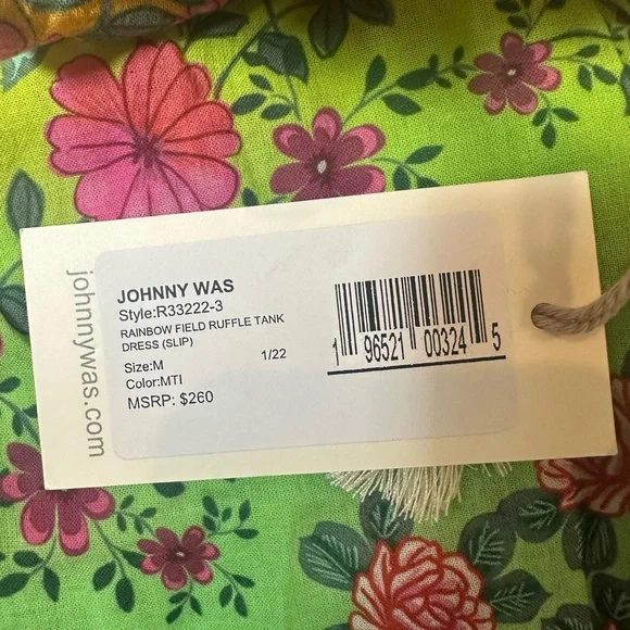 Johnny Was Green and Blue Floral Midi Dress - Picture 11 of 14